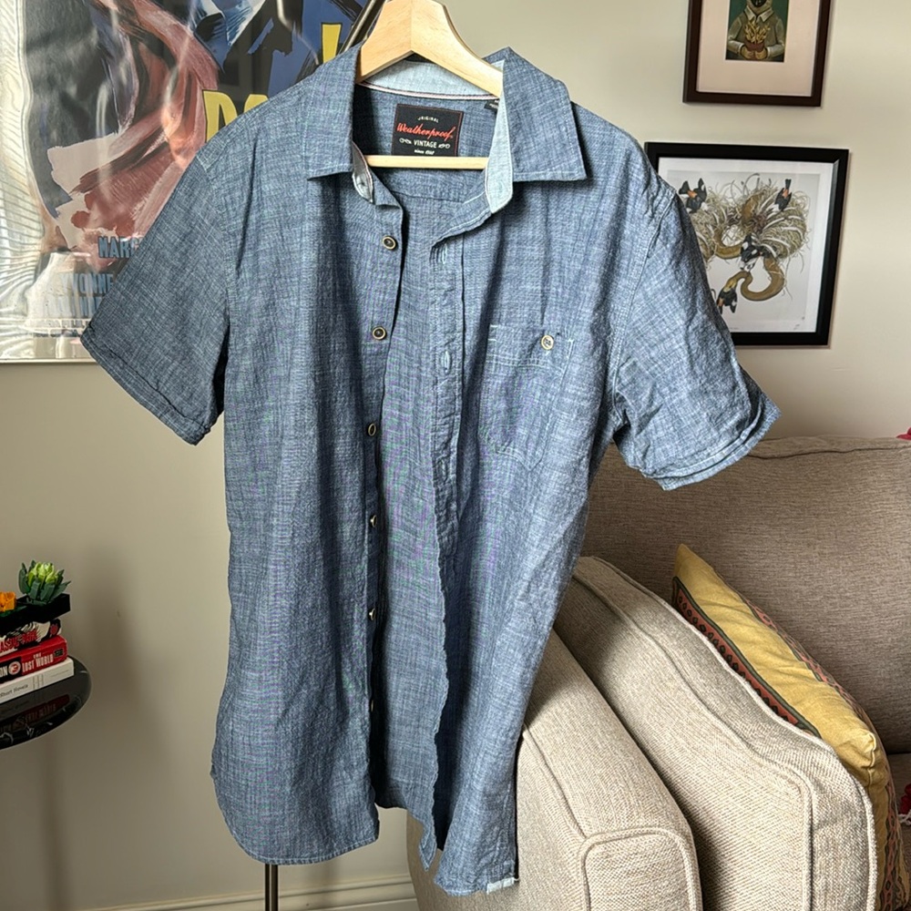Weatherproof Vintage chambray short sleeved button up